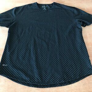 Bylt Drop Cut Lux Shirt Men XXL Black Polka Dot Crew Neck Short Sleeve 17603